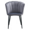 Esme chair pakoworld anthracite velvet-leg black metal 61x55x84cm