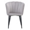 Chair Esme pakoworld metal black legs - velvet in grey color 61x55x84cm