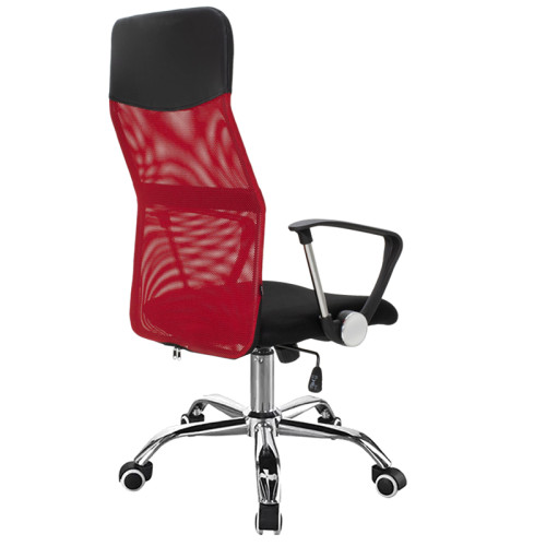 Manager office chair Joel I pakoworld fabric mesh black-red 60x60x109-118cm