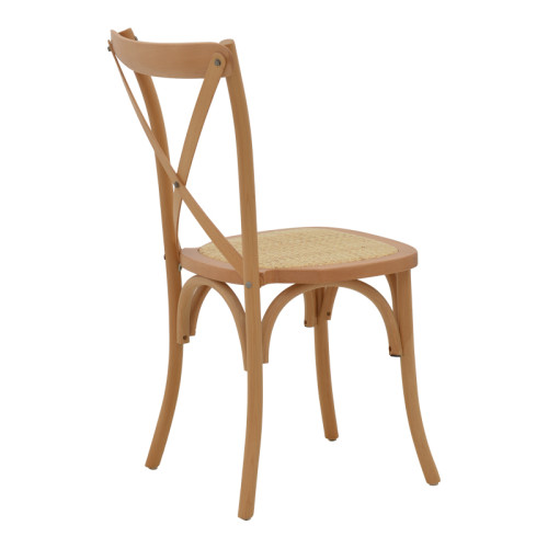 Chair Dylon pakoworld walnut beech wood-natural rattan seat 48x52x89cm