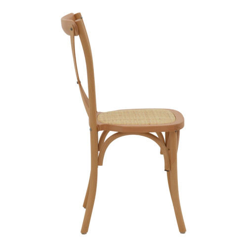 Chair Dylon pakoworld walnut beech wood-natural rattan seat 48x52x89cm