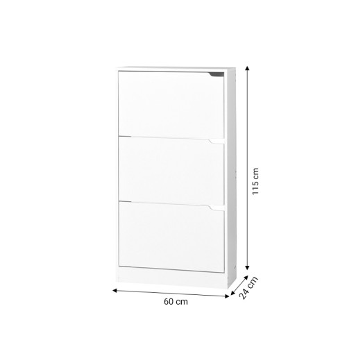 Mia pakoworld shoe cabinet 9 pairs white 60x24x115cm