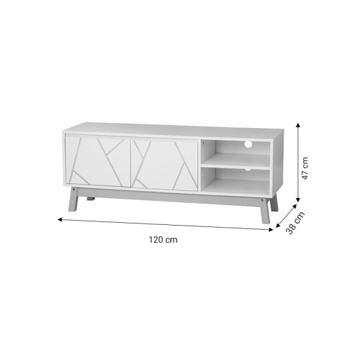 Aria pakoworld tv stand white-natural 120x38x47cm Aria pakoworld tv stand white-natural 120x38x47cm
