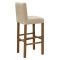 Bar stool Bari pakoworld beige fabric-wooden walnut leg 40x48x110cm