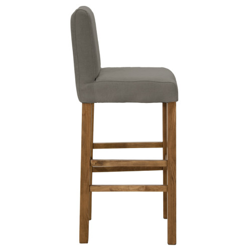 Bar stool Bari with anthracite fabric-wooden walnut leg 40x48x110cm Bar stool Bari with anthracite fabric-wooden walnut leg 40x48x110cm