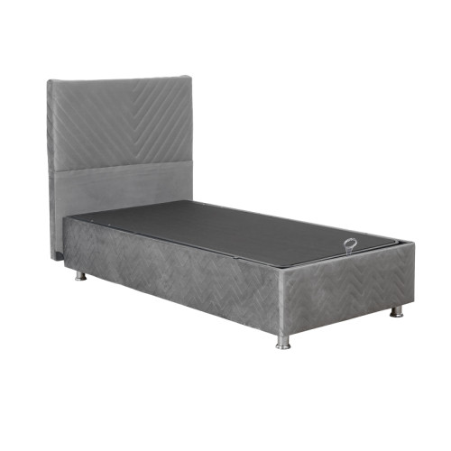 Bed Rizko pakoworld with storage space grey 120x200cm