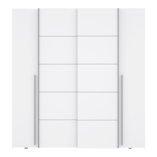 4-door wardrobe Lamore pakoworld white melamine 200x61.5x210.5cm
