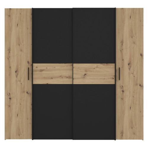 Wardrobe Bekerk pakoworld black-oak melamine 200x61x190.5cm Wardrobe Bekerk pakoworld black-oak melamine 200x61x190.5cm