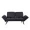 3 seater sofa-bed Jackie pakoworld dark grey fabric-black metal legs 190x80x74 cm