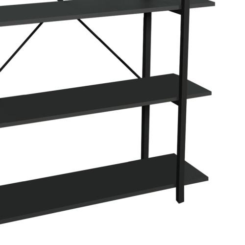 Bookcase Reson pakoworld anthracite-black melamine 120x34x180cm