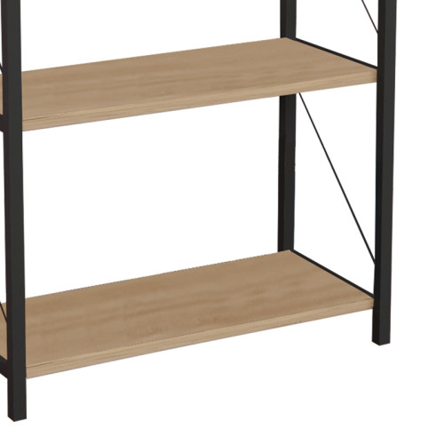 Bookcase Jackrey pakoworld oak-black melamine 60x30x114cm
