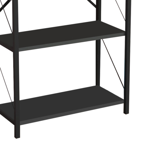 Bookcase Jackrey pakoworld anthracite-black melamine 60x30x114cm