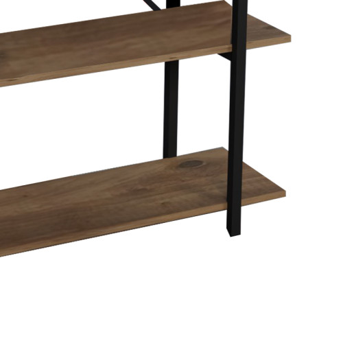 Bookcase Reson pakoworld oak-black melamine 120x34x180cm