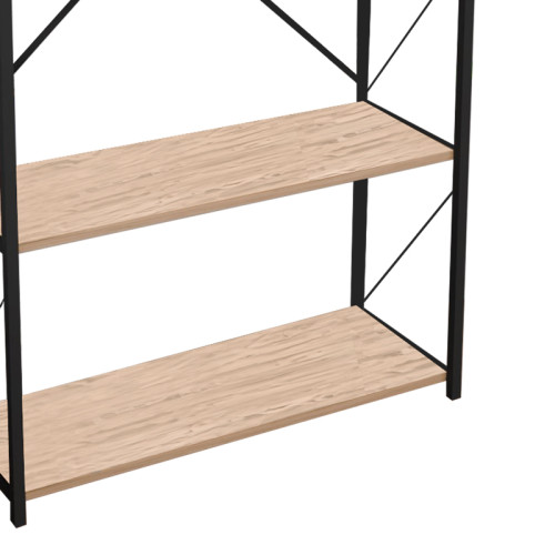 Bookcase Tikilmo pakoworld oak-black melamine 88x34x180cm