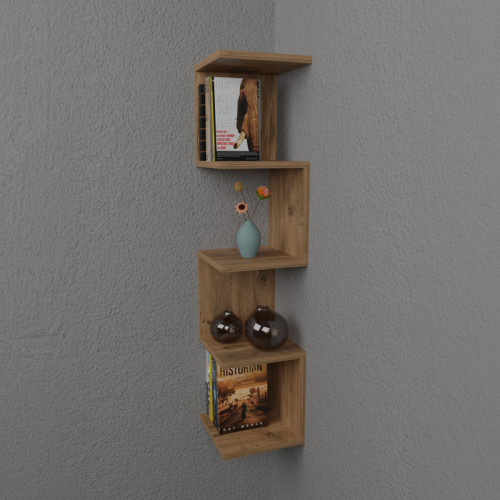 Wall shelf Zigzag pakoworld oak melamine 25x25x109cm