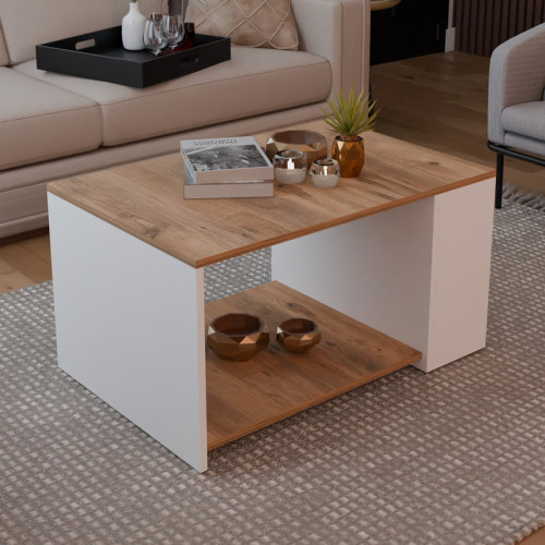 Coffee table Noil pakoworld oak-white melamine 90x60x48cm