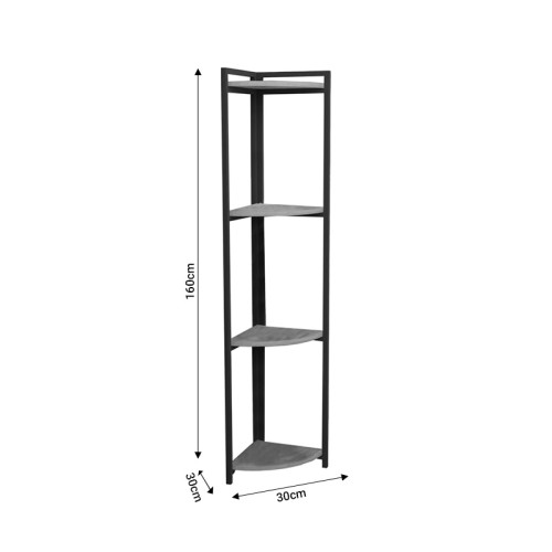 Floor corner shelf Byrk pakoworld anthracite melamine 30x30x160cm