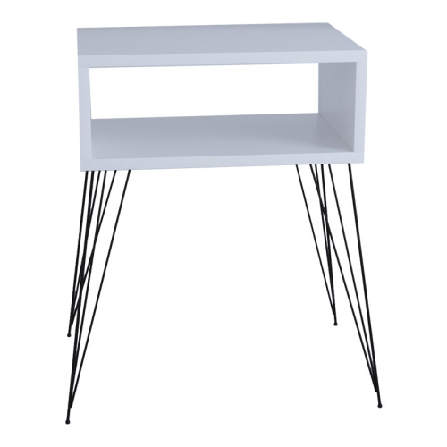Nighstand Naida pakoworld white melamine 45x30x57cm Nighstand Naida pakoworld white melamine 45x30x57cm