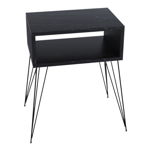 Nighstand Naida  pakoworld black marble melamine 45x30x59cm Nighstand Naida  pakoworld black marble melamine 45x30x59cm