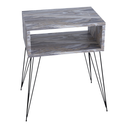 Nighstand Naida pakoworld grey marble melamine 45x30x59cm Nighstand Naida pakoworld grey marble melamine 45x30x59cm
