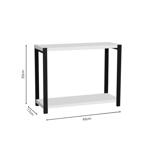 Table shelf Lerf pakoworld white-black melamine 45x17x35cm