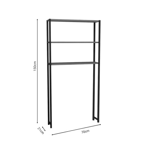 Laundry cabinet Bothy pakoworld white-black melamine 70x21x150cm