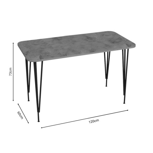 Dinning table Palkon pakoworld grey-black melamine 120x60x73cm