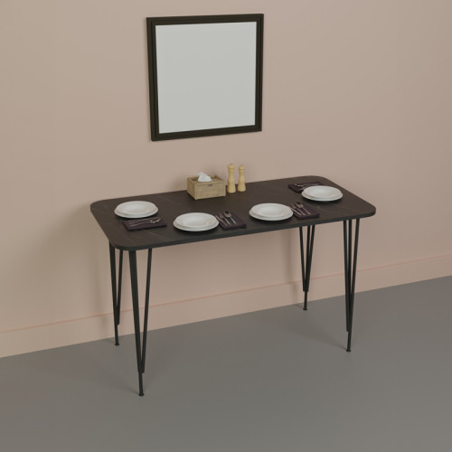 Dinning table Palkon pakoworld black marble melamine 120x60x73cm