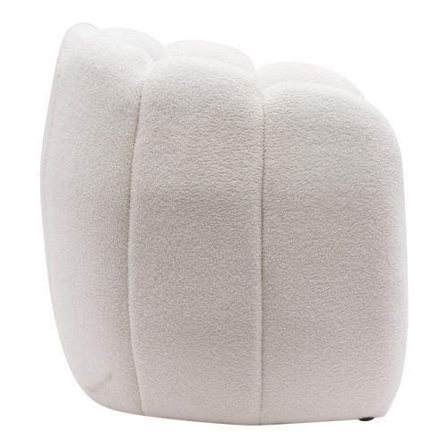 Armchair Lampria pakoworld teddy fabric white 75x72x75cm