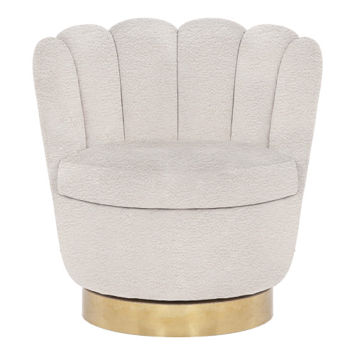Armchair Joyo pakoworld teddy fabric white-gold 73x68x74.5cm