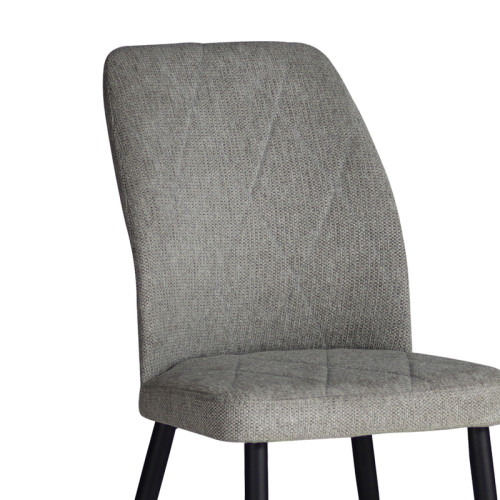 Chair Vika pakoworld grey fabric-black metal leg 48x58x90cm