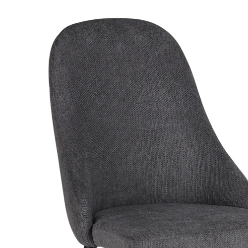 Chair Remis pakoworld anthracite fabric-black metal leg 49x61x91cm