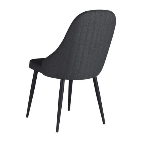 Chair Remis pakoworld anthracite fabric-black metal leg 49x61x91cm