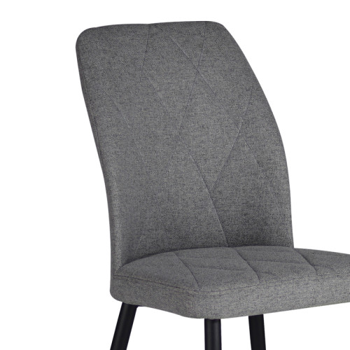 Chair Vika pakoworld grey-blue fabric-black metal leg 48x58x90cm