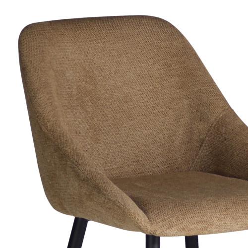 Chair Putos pakoworld beige fabric-black metal leg 56x63.5x82cm