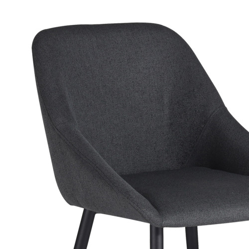 Chair Putos pakoworld anthracite fabric-black metal leg 56x63.5x82cm