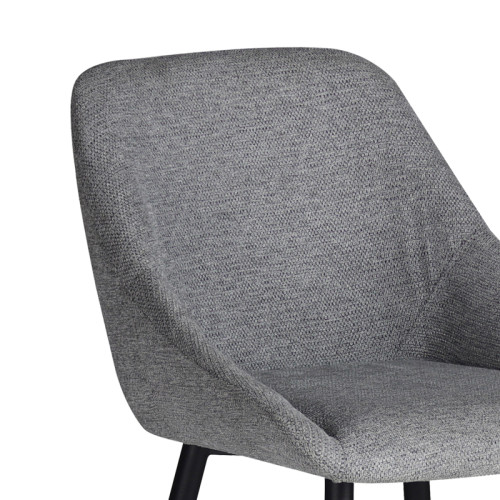 Chair Putos pakoworld light grey fabric-black metal leg 56x63.5x82cm
