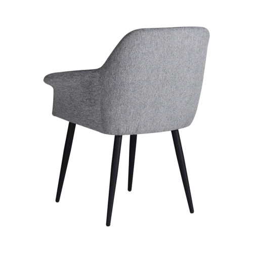 Armchair Parsow pakoworld light grey fabric-black metal leg 77x63x85cm