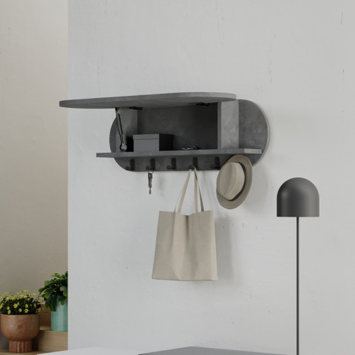 Wall hanger Kroma pakoworld grey melamine 84x15x28.5cm Wall hanger Kroma pakoworld grey melamine 84x15x28.5cm