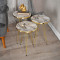 Side tables Wakmi pakoworld 3 pieces set grey beige marble melamine-gold metal