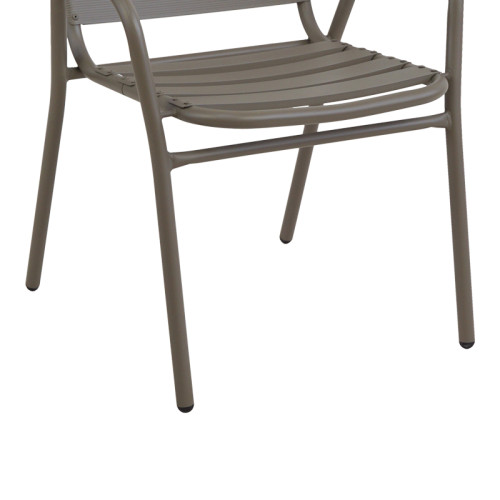 Armchair Sussie pakoworld stack champagne metal with aluminium slats 45x62x76cm Armchair Sussie pakoworld stack champagne metal with aluminium slats 45x62x76cm
