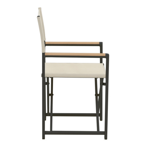 Director s chair Mabu pakoworld dark grey aluminum 56x48x86cm