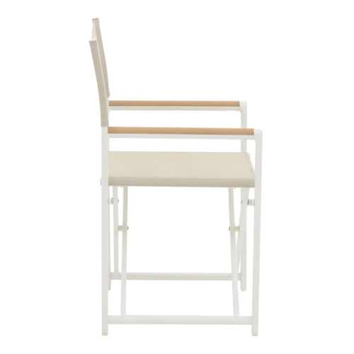 Director s chair Mabu pakoworld white aluminum 56x48x86cm