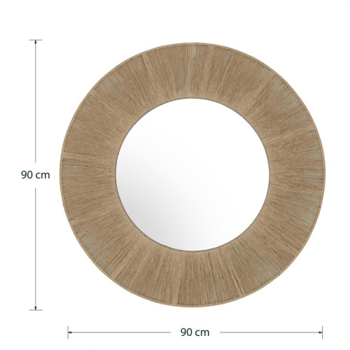 Mirror Rojie pakoworld natural 90x2x90cm Mirror Rojie pakoworld natural 90x2x90cm