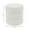 Pouf stool Kioto pakoworld teddy fabric white D40x40cm