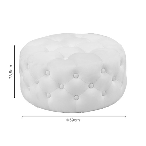 Pouf stool Ferdia pakoworld velvet cream D59x28.5cm Pouf stool Ferdia pakoworld velvet cream D59x28.5cm