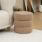 Pouf stool Kioto pakoworld teddy fabric brown D40x40cm