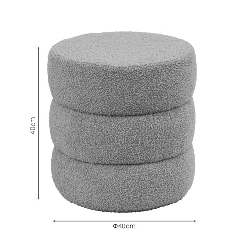 Pouf stool Kioto pakoworld teddy fabric brown D40x40cm Pouf stool Kioto pakoworld teddy fabric brown D40x40cm