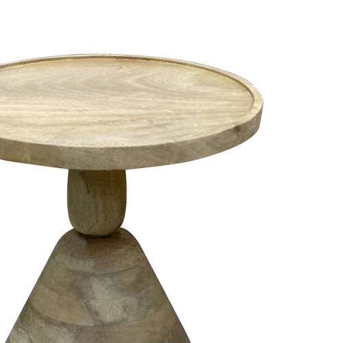 Side table Spello Inart white wash-natural solid mango wood D38x46cm