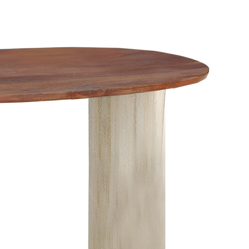 Console Spline Inart white wash-natural solid acacia wood 120x45x76cm